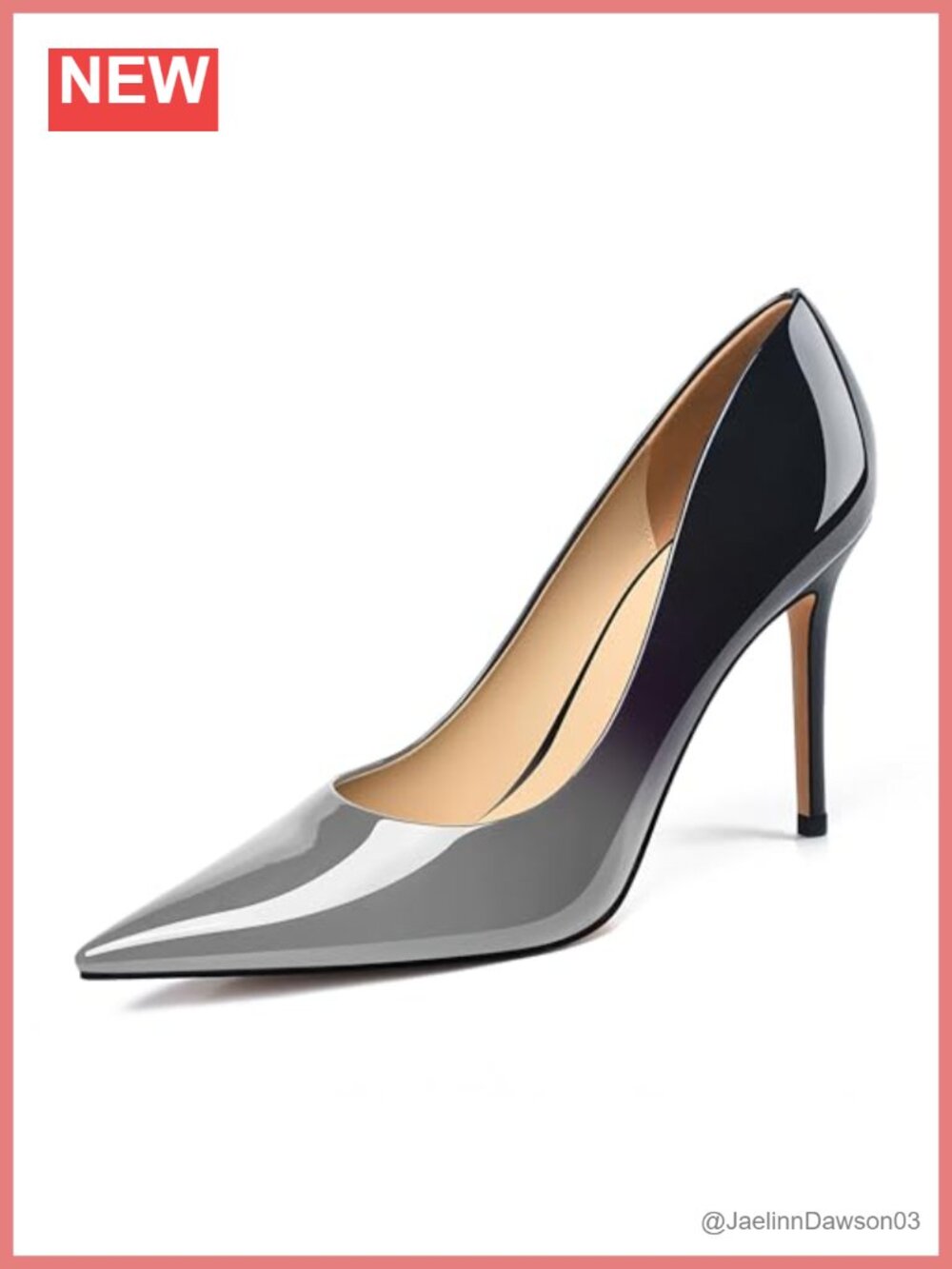 High Heels Women Pumps Gradient Patent Leather 4 Inch Stiletto Formal Wedding